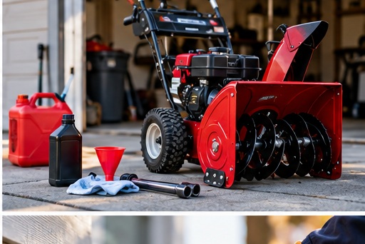 Snowblower being prepared for winter